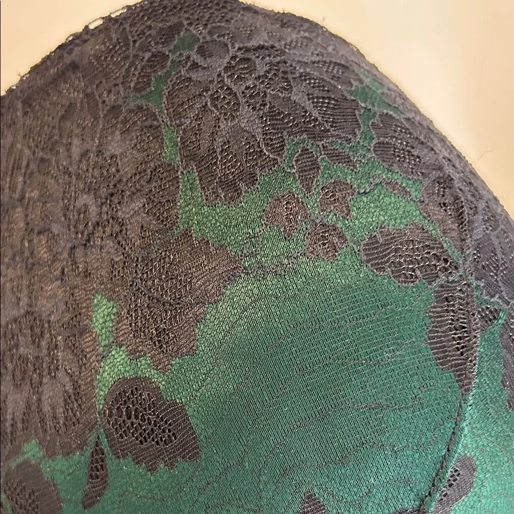 TORRID Green Black Lace 44DDD Bombshell Everyday Strapless Push-Up Bra Underwire